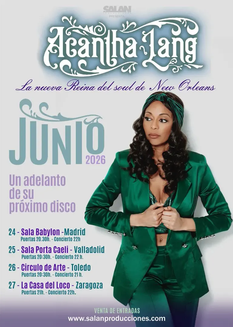 Cartel Acantha Lang Tour España 2026 — 24–27 Junio 2026