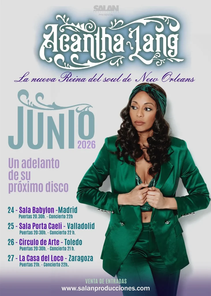Cartel Acantha Lang Tour España 2026 — Junio–Julio 2026