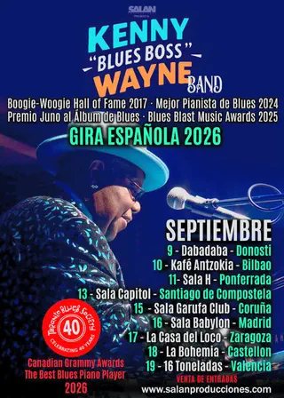 Kenny Blues Boss Wayne Band gira España 2026